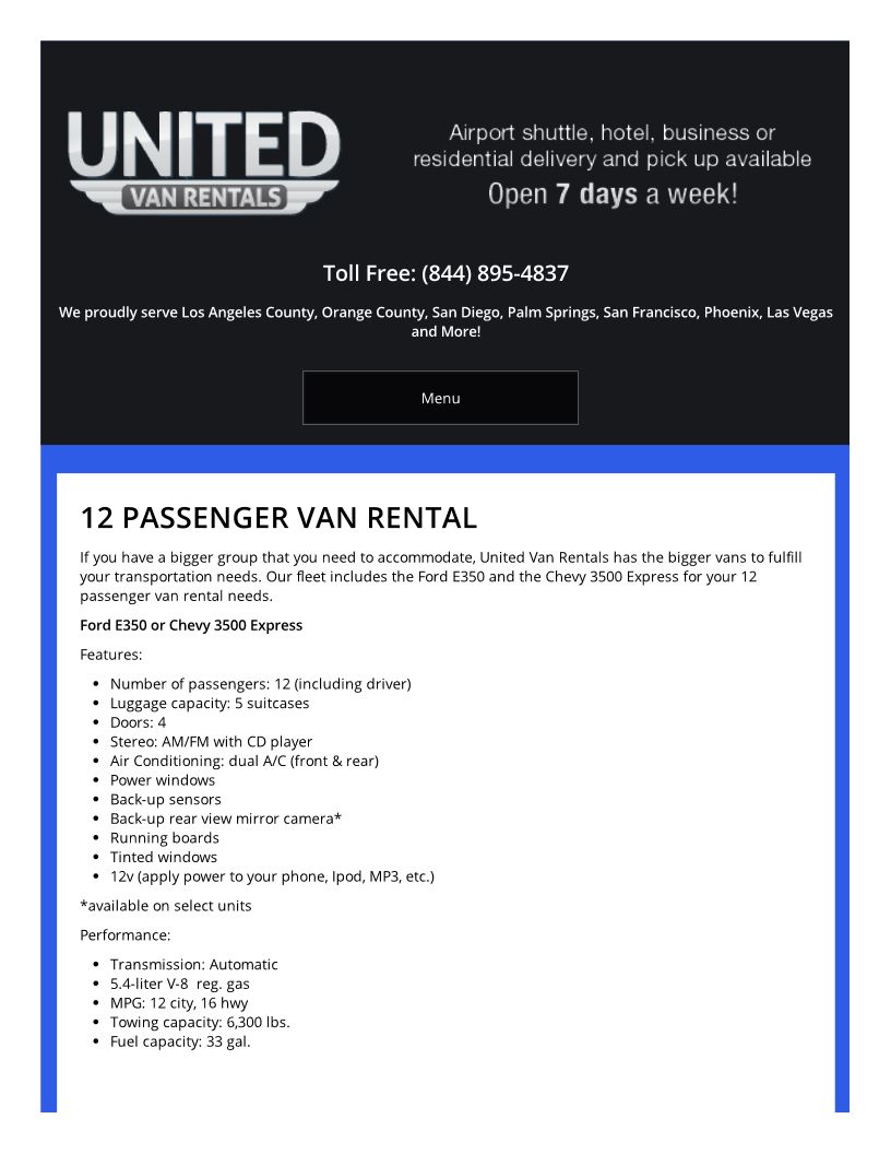UNITEDVANRENTALS is Your No. 1 Destination For Van Rentals by