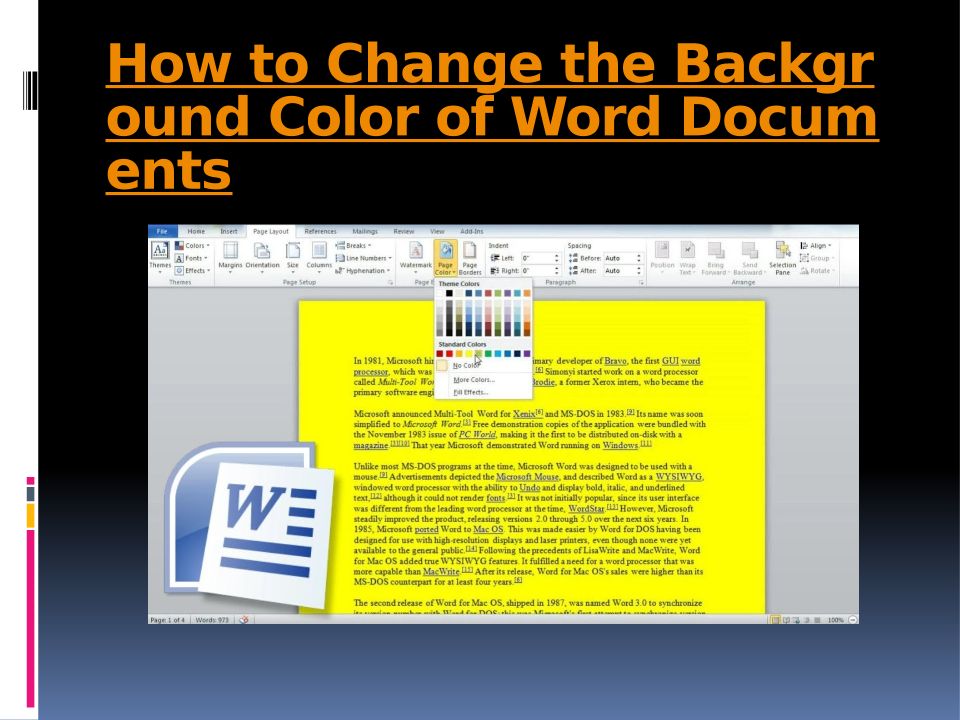 how to color background word