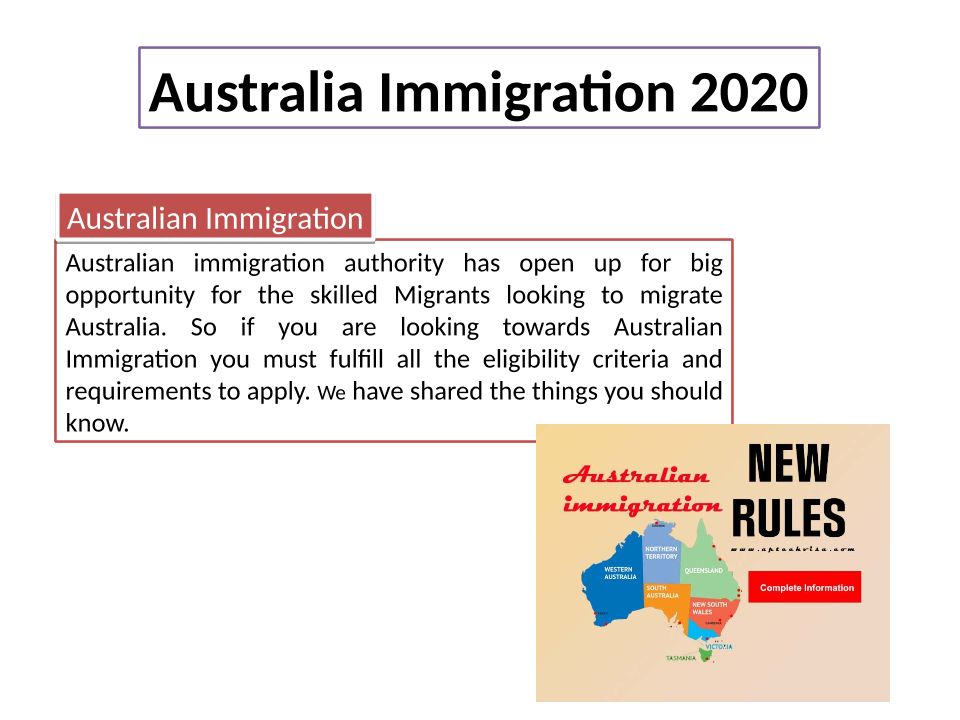 Australian Immigration In 2020