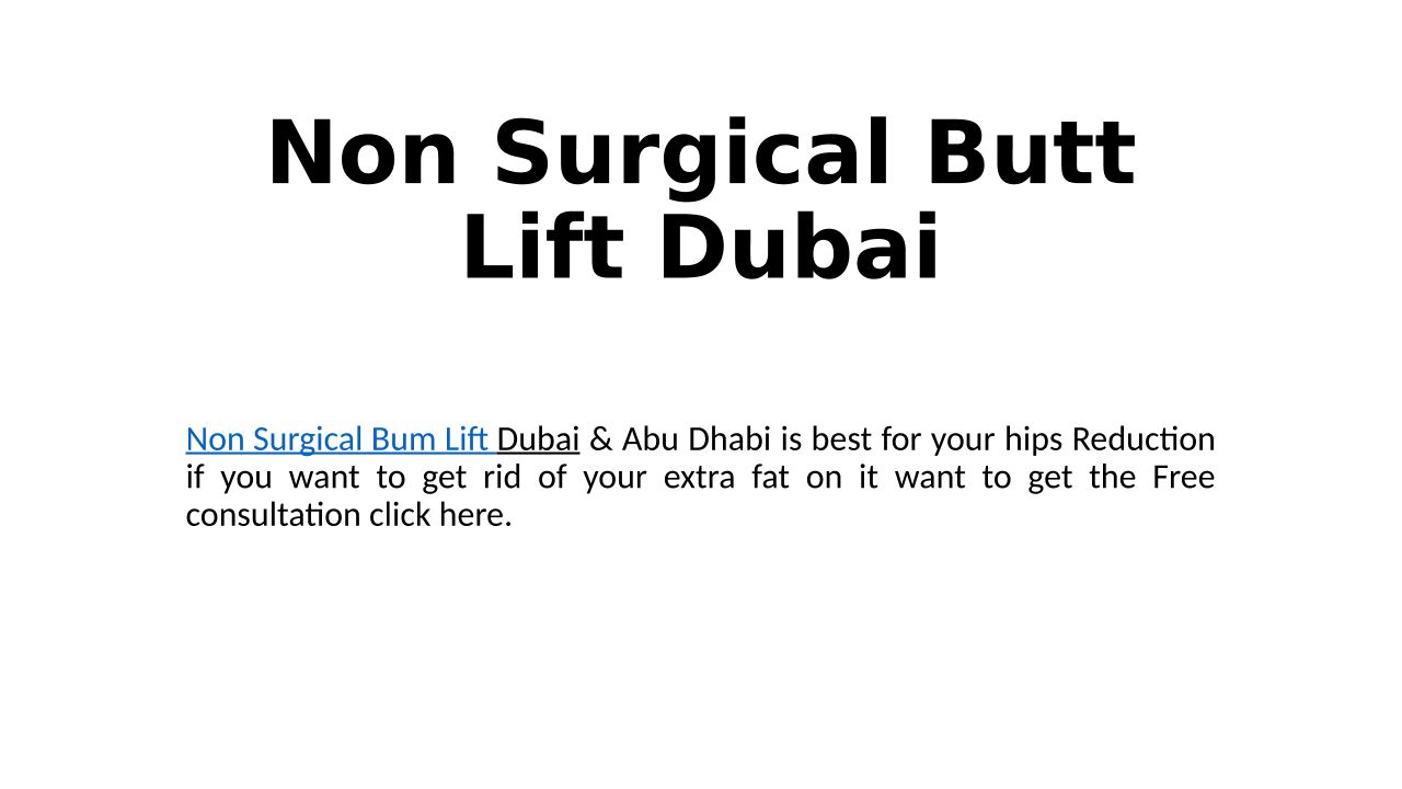 Non Surgical Bum Lift Dubai & Abu Dhabi