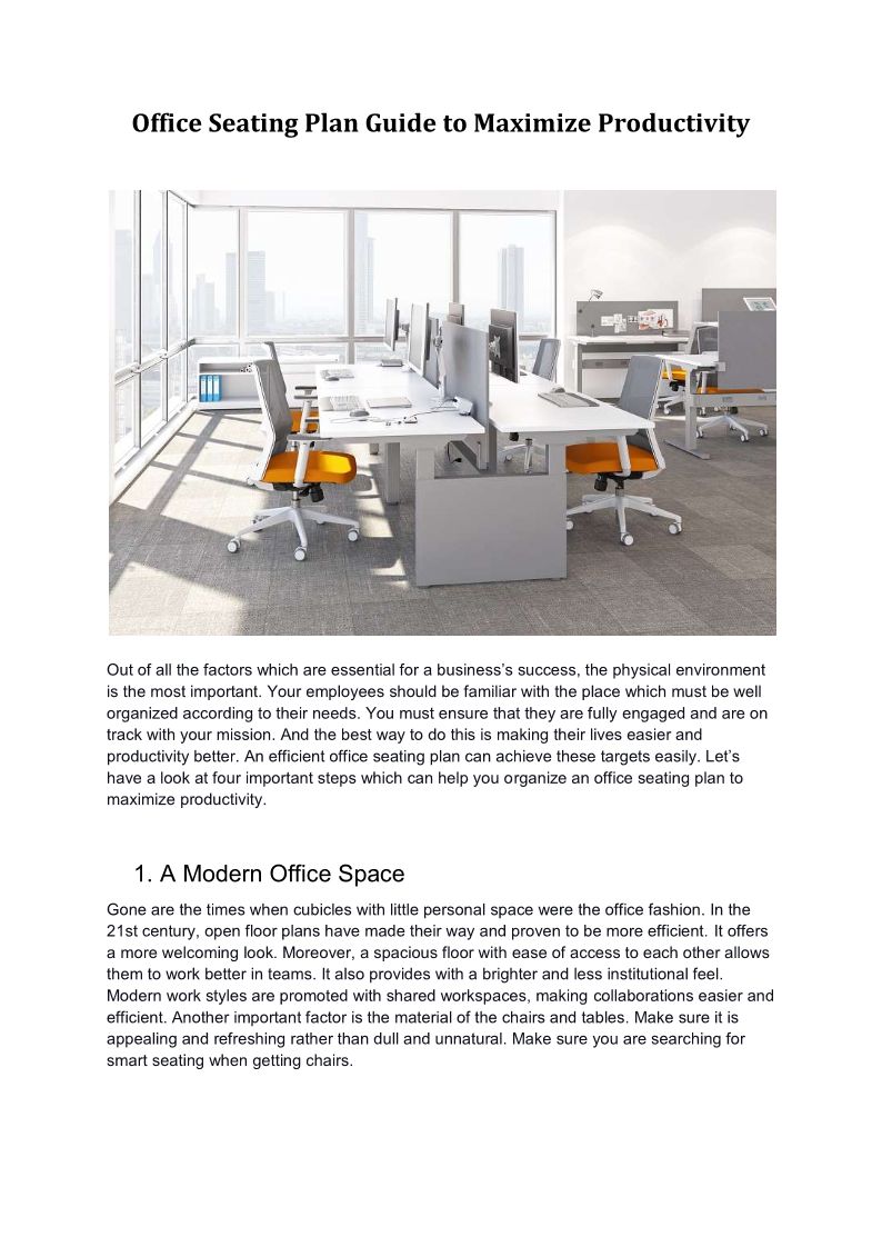 Office Seating Plan Guide To Maximize Productivity