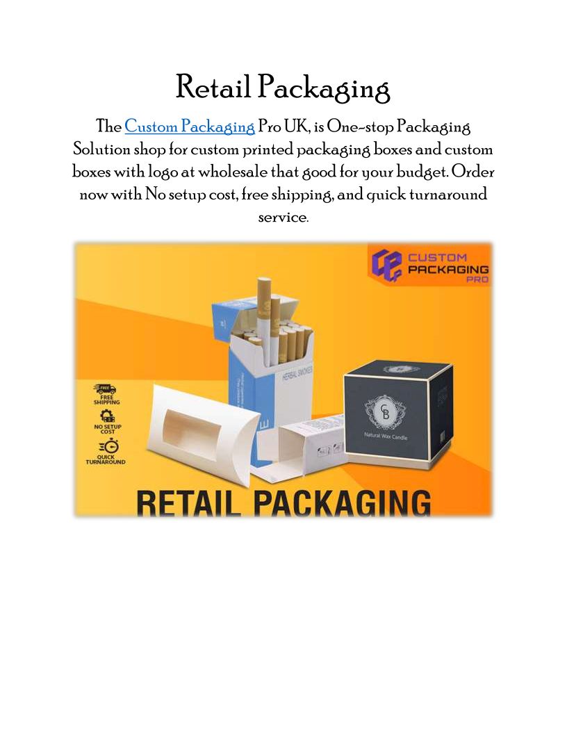 Wholesale Custom Printed Retail Packaging