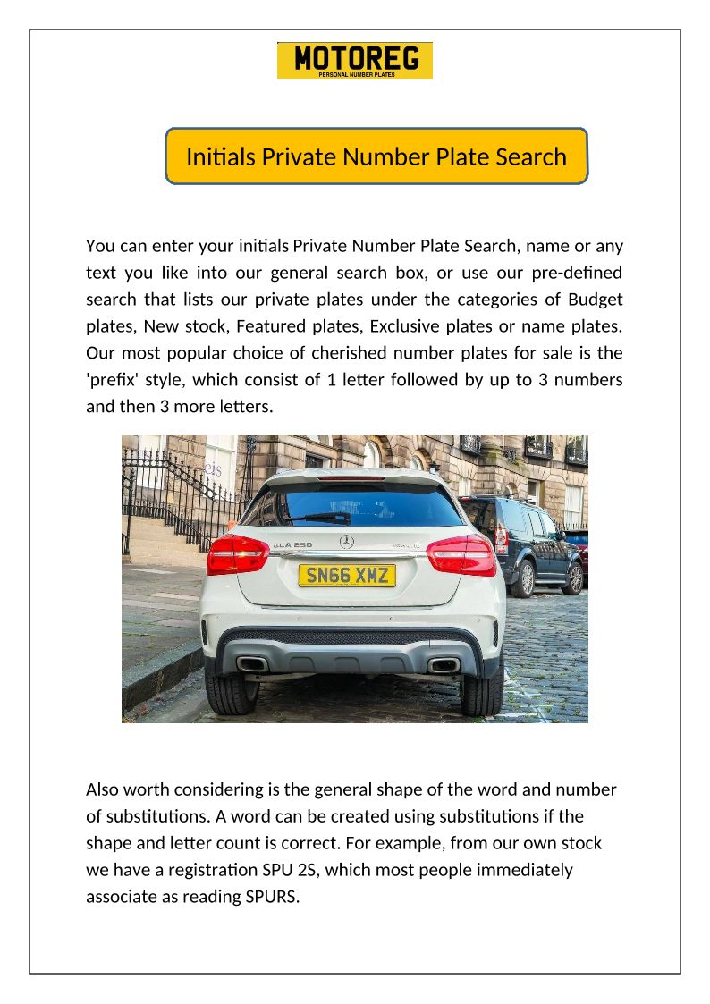 Private sale plate search