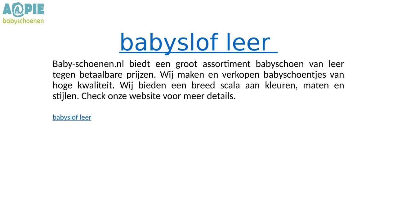 Matentabel babyschoenen online