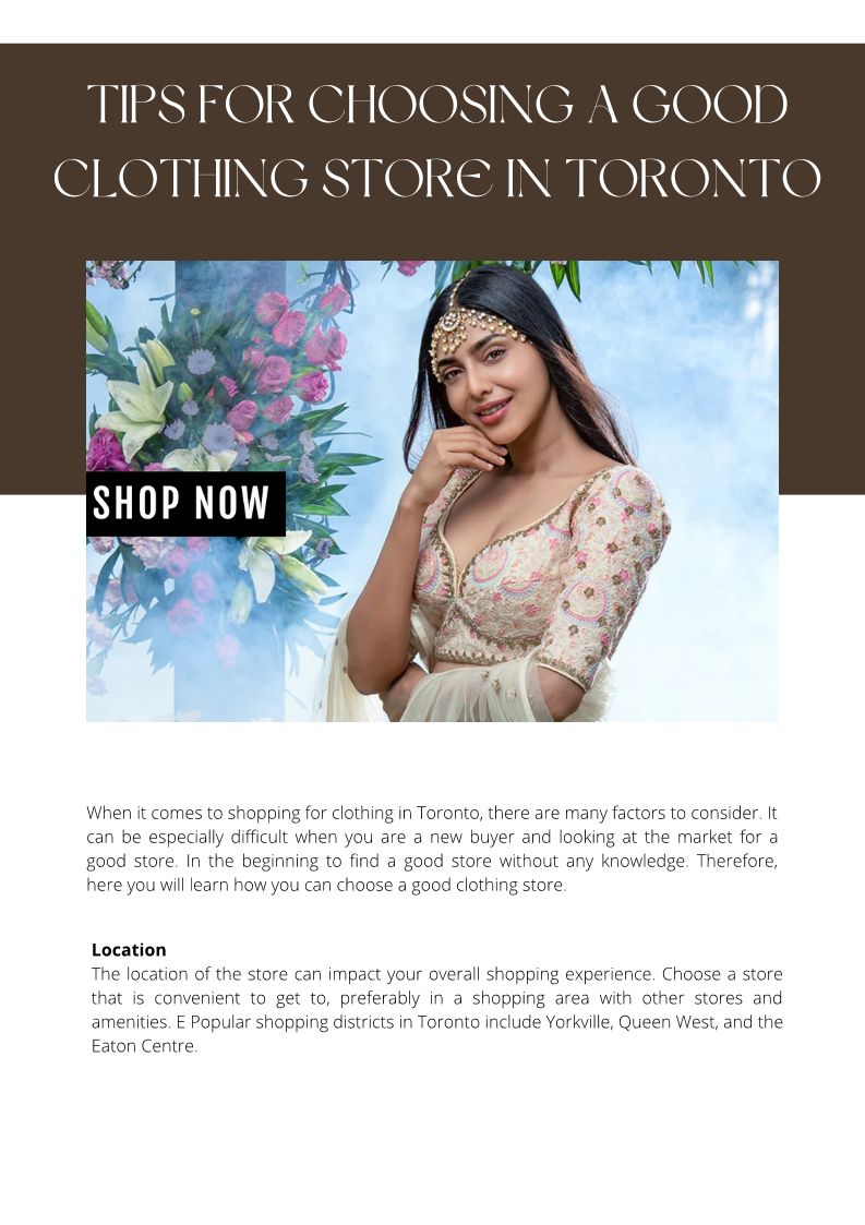 Tips For Choosing A Good Clothing Store In Toronto