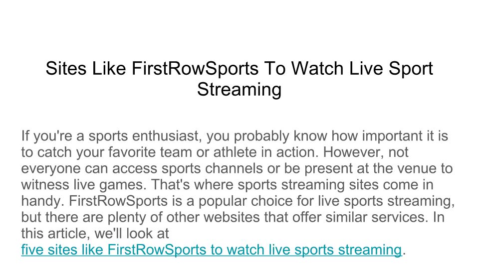 Sites similar best sale to firstrowsports