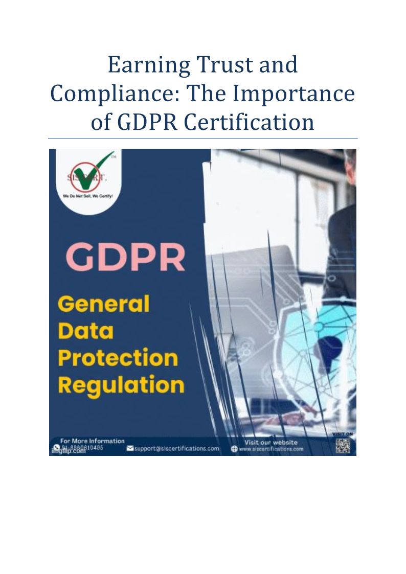The Importance Of GDPR Certification