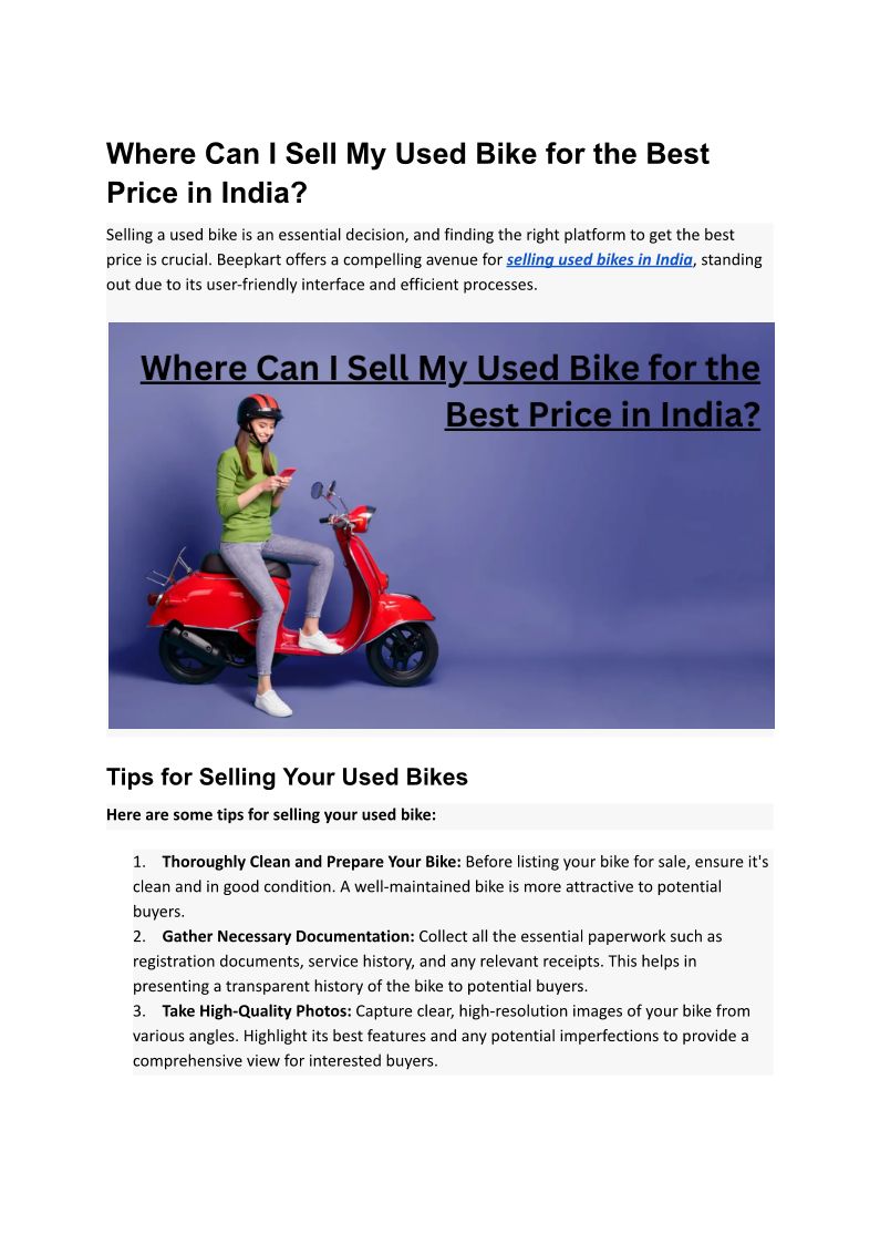 Best way to sell used outlet bike